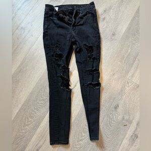 American Eagle, black ripped jeans